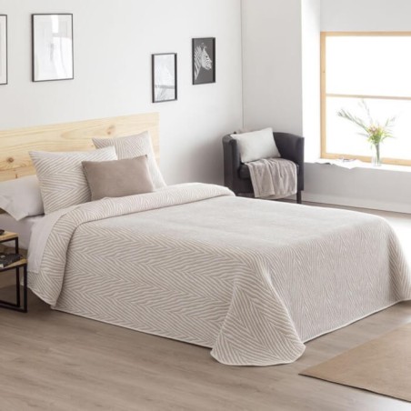 Colcha Jacquard Reversible Zebra Beige