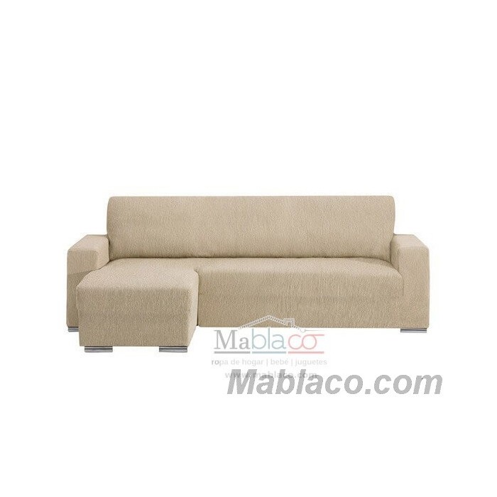 Funda para sofa chaise longue elástica tejido Zeus. Con brazo corto o  largo. Medida: 250 a 310 cms.