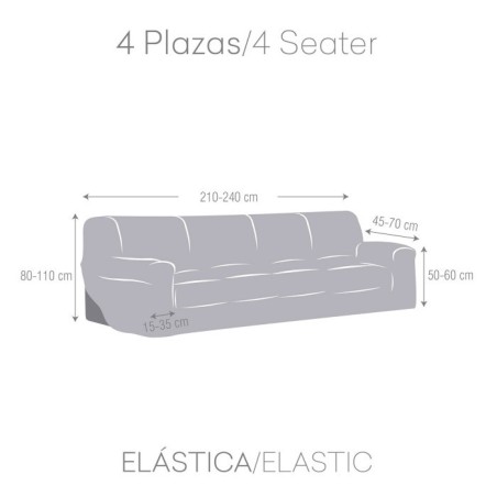 Medidas Funda de Sofá Bielástica Bronx 4 plazas