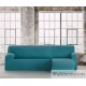 Funda Sofá Chaise Longue Lycra Bielástica Bronx Esmeralda Derecho