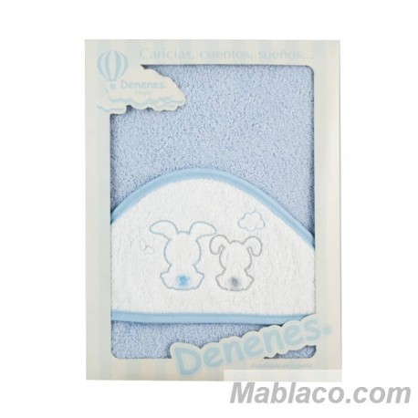 Capa de Baño Conejos Azul
