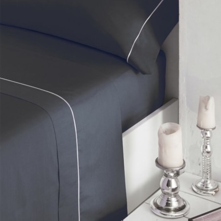 Funda de almohada Lisa 100% Algodón 200 hilos Gris