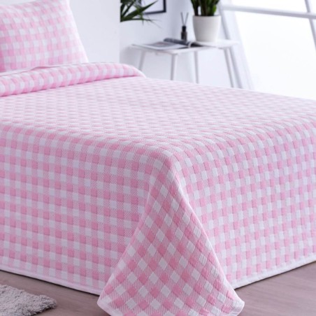 Detalle Colcha Jacquard Reversible Lenzo Rosa
