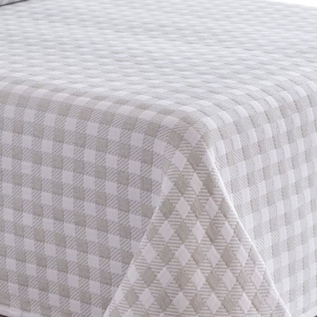 Detalle Colcha Jacquard Reversible Lenzo Beige