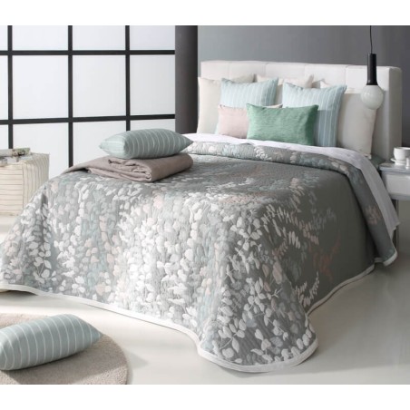 Colcha Jacquard Reversible Cordoba Turquesa Reverso