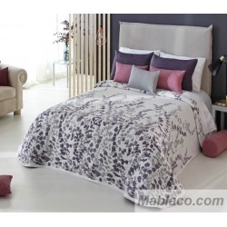 Colcha Jacquard Reversible Cordoba Morado Anverso