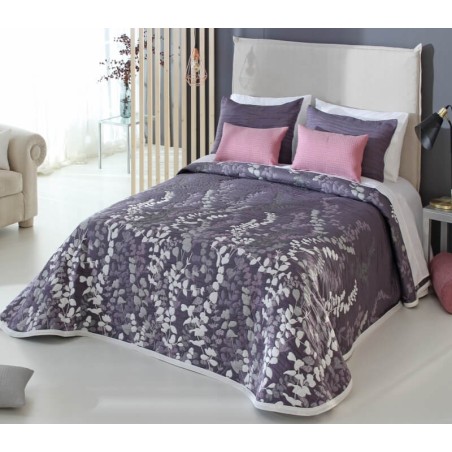 Colcha Jacquard Reversible Cordoba Morado Reverso