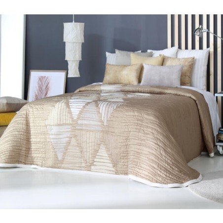 Colcha Jacquard Reversible Lynch Beige Reverso