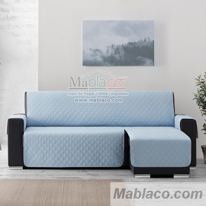 AZUL MARINO - CUBRE SOFÁ CHAISE LONGUE ACOLCHADO TORRAL REVERSIBLE