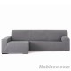 Funda Sofá Chaise Longue Troya Brazo Largo Izquierdo Gris