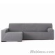 Funda Sofá Chaise Longue Troya Brazo Largo Izquierdo Gris