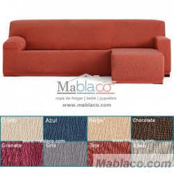 Funda Sofá Chaise Longue Elástica Troya Brazo Corto 8 colores