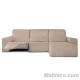Funda Chaise Longue Relax Bielástica Roc Brazo Corto Derecha color beig oscuro