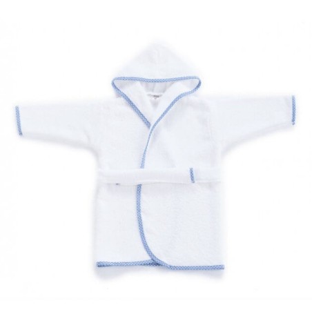 Albornoz Bebe y Niño Blanco con Ribete Azul