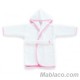 Albornoz Bebe y Niño Blanco con Ribete Rosa