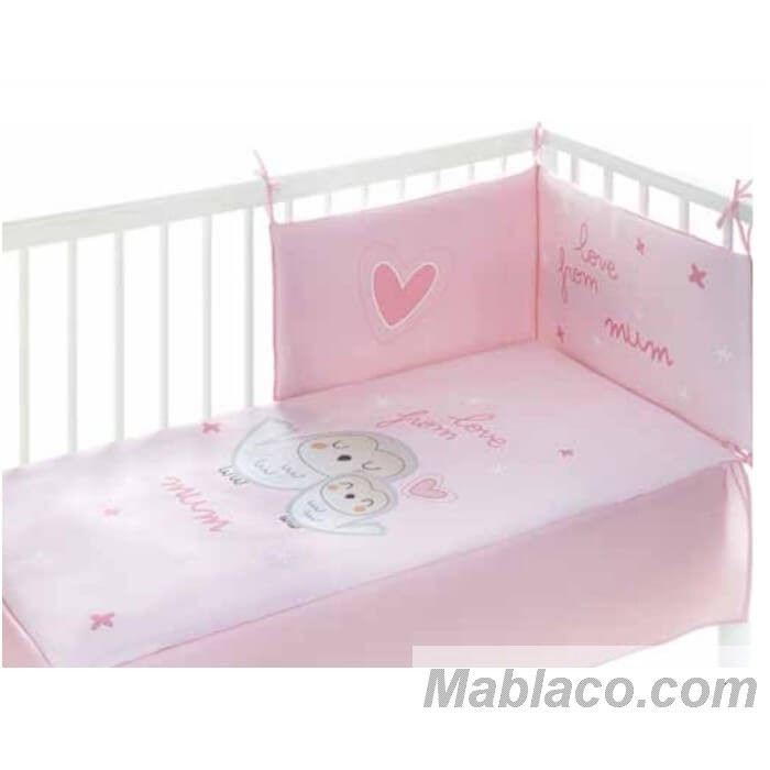 Llave rosado Llevar Colcha Edredón + Chichonera Owls Buhos por 84,50€