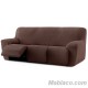 Funda de Sofa Relax Bielástica Roc 3 plazas 3 asientos color chocolate