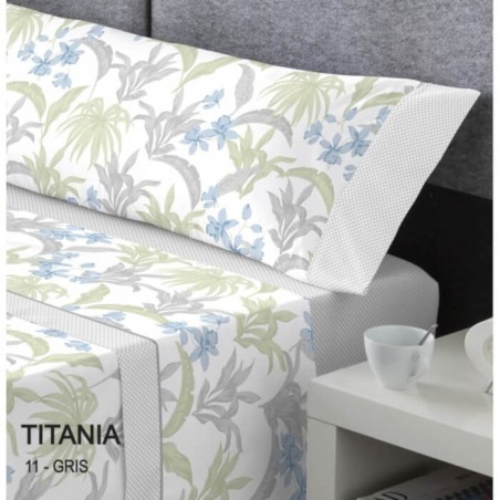 Juego de Sábanas Franela de Algodón Titania Gris