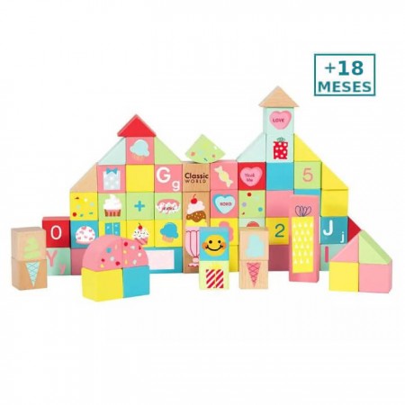 Bloques de construcción Dulces Classic World +18 meses Juguete madera - dibujos para niños