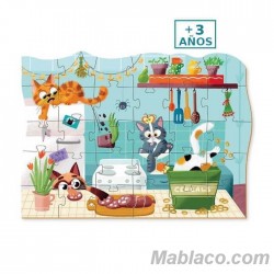 Puzzle Mascotas Gatos Traviesos Dodo +3 años