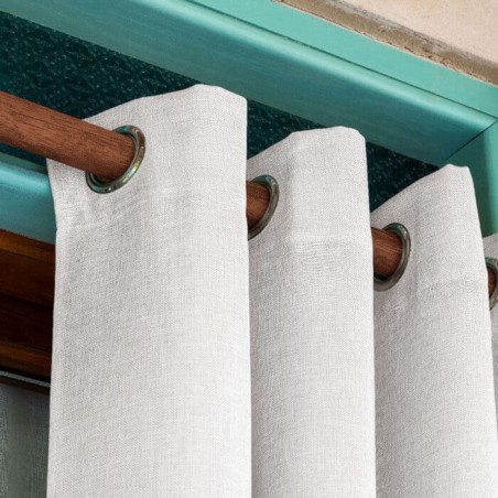 Cortina Lino Liso con Ojales Blanco