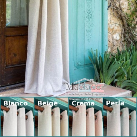 Cortina Lino Liso con Ojales 4 colores