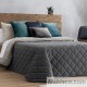 Edredón Comforter Reversible Terciopelo Bicolor Gris-Beige