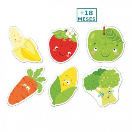 Puzzle evolutivo 2-3-4 Frutas y Verduras Dodo +18 meses - de niños