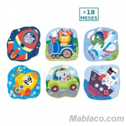 Puzzle evolutivo 2-3-4 Transportes Dodo +18 meses