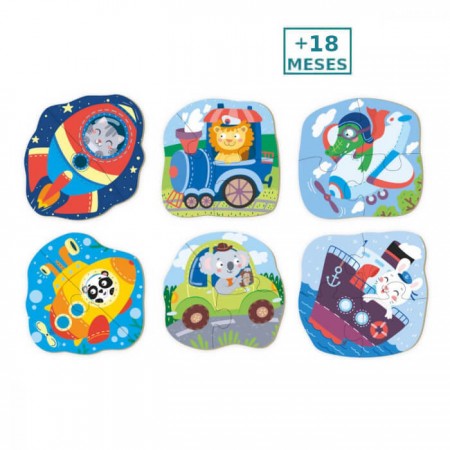 Puzzle evolutivo 2-3-4 Transportes Dodo +18 meses - de niños