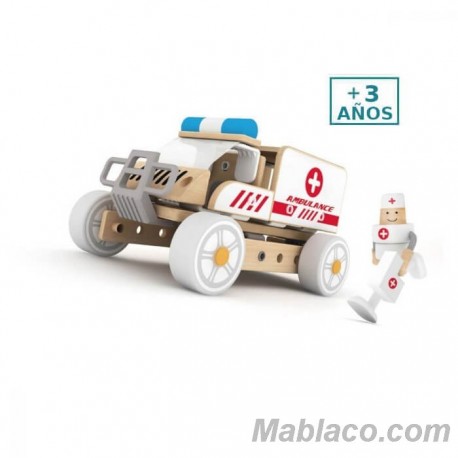 Set de construcción Ambulancia Classic World +3 años Juguete madera