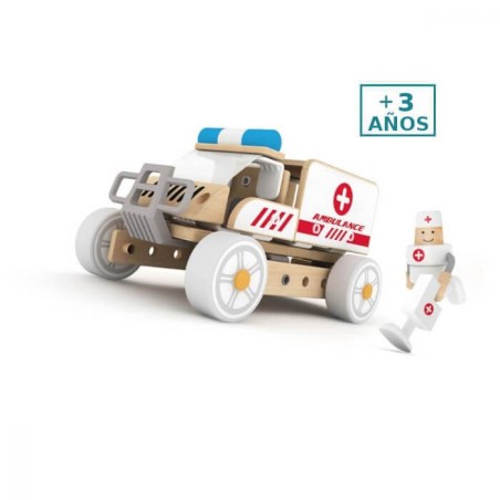 Set de construcción Ambulancia Classic World +3 años Juguete madera
