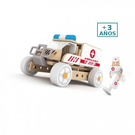 Set de construcción Ambulancia Classic World +3 años Juguete madera - para niños
