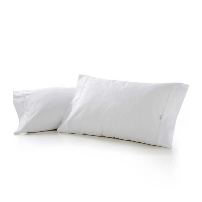 Funda de Almohada Blanca Satén 600 hilos 100% Algodón