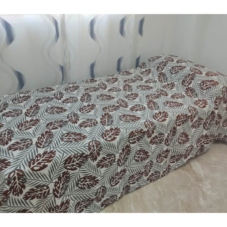 Colcha de Verano Jacquard Hojas Granate