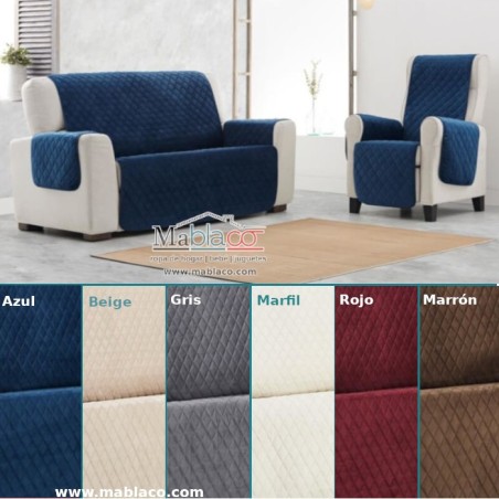 Cubre Sofá Acolchado Velvet Terciopelo Belmarti 6 colores
