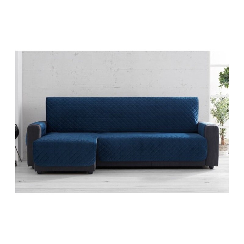 Cubre Chaise Longue Velvet Terciopelo Azul Izquierda