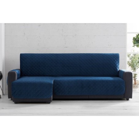 Cubre Chaise Longue Velvet Terciopelo Azul Izquierda
