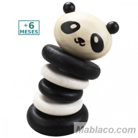 Sonajero Panda Classic World +6 meses Juguete madera