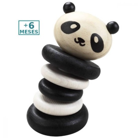 Sonajero Panda Classic World +6 meses Juguete madera