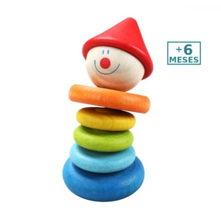 Sonajero Payaso Classic World +6 meses Juguete madera