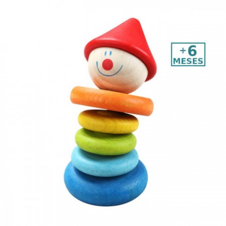 Sonajero Payaso Classic World +6 meses Juguete madera - para niños