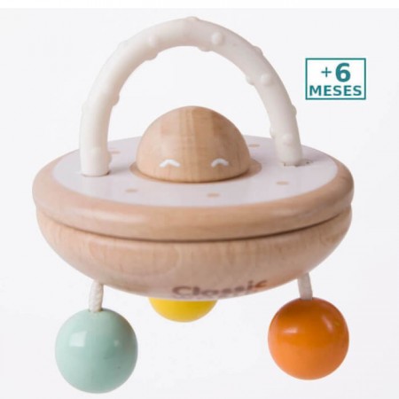 Sonajero Ovni Classic World +6 meses Juguete madera - para niños