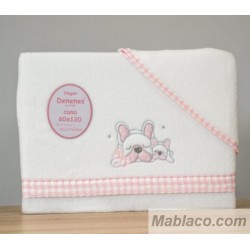 Juego Sábanas Bebé Invierno Microlina Perrito Vichy Rosa