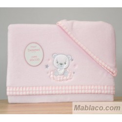 Sabanas Capazo Coche Bebé Invierno Coralina 50 X 80 Baby Love Blanco rosa