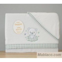 Sábanas Minicuna, coralina blanca gris, oso en luna, 3 piezas