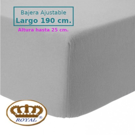 Sábana Bajera Franela Algodon Largo Especial 190 cm y altura hasta 25 cm. Royal