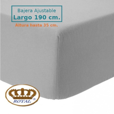 Sábana Bajera Franela Algodón Largo Especial 190 cm y altura hasta 35 cm. Royal