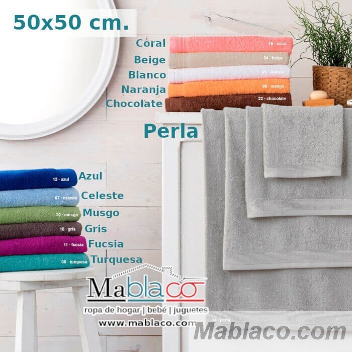 Pack de 2 toallas para lavabo de algodón 600 gr de 50x100 cm en color gris