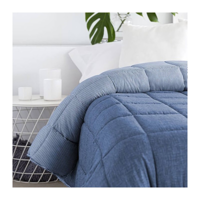 Edredón Nórdico Lino Reversible Marino
